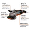 Esmeriladora angular 7", profesional, 220 V, 2100W, TRUPER