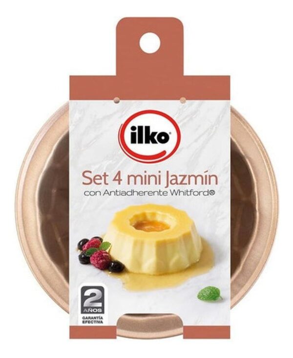 Set 4 Mini Jazmines 11x4cm Antiadherente Cobre Ilko