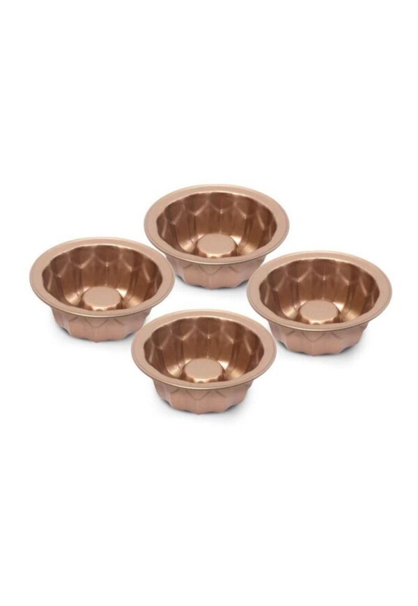 Set 4 Mini Jazmines 11x4cm Antiadherente Cobre Ilko