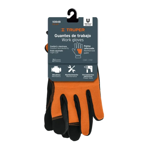 GU-615+E1 Guantes Para Mecánico, Palma Reforzada, Unitalla