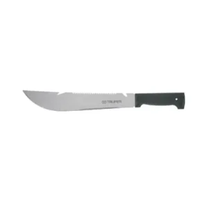Machete rambo 12", Cacha Inyectada Negra Con Funda