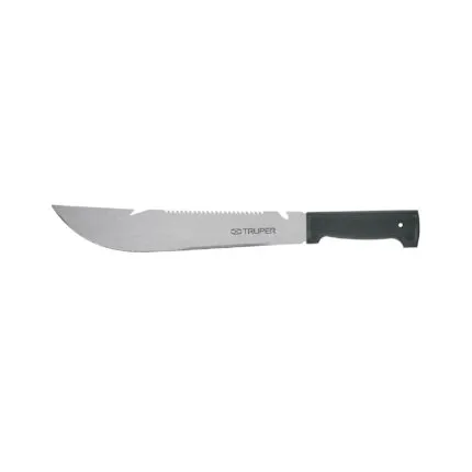 Machete rambo 12", Cacha Inyectada Negra Con Funda