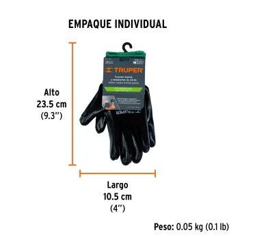 Guantes de nylon recubiertos de nitrilo, M, TRUPER