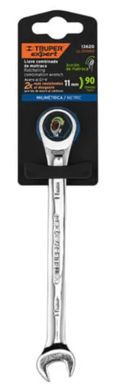 Llave combinada con matraca 11mm x 160 mm largo, EXPERT