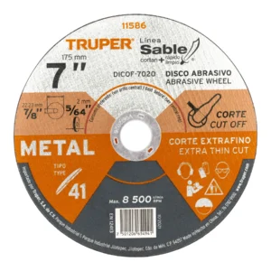 Disco abrasivo de corte preciso metal 7" x 2 mm