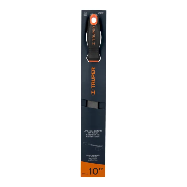 Lima plana bastarda 10" con mango Comfort Grip