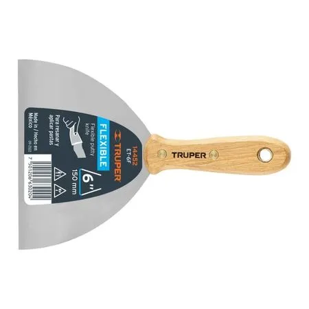 Espátula flexible 6" con mango de madera