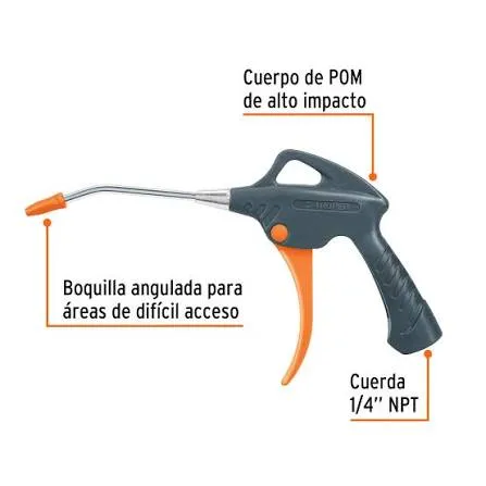Pistola plástica para sopletear, cuerpo de POM