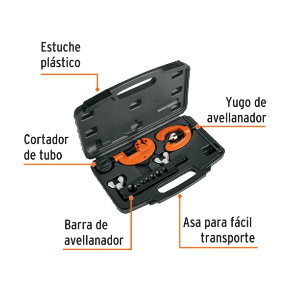 Juego de cortador de tubo y avellanador