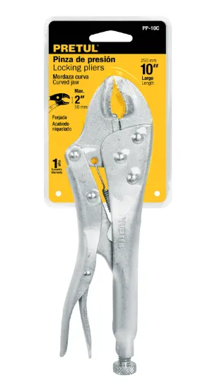 Pinza de presión 10" mordaza curva, PRETUL