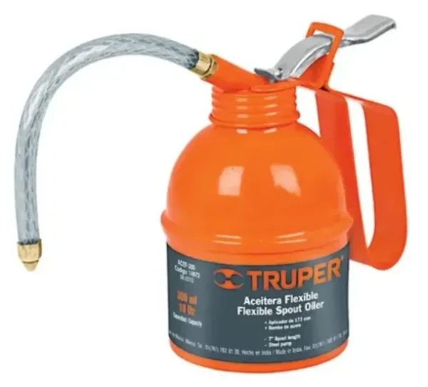 Aceitera de 300 ml (10 oz) con aplicador flexible, TRUPER