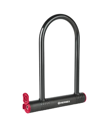 Candado rígido tipo "U" de 20 cm, llave de disco, HERMEX